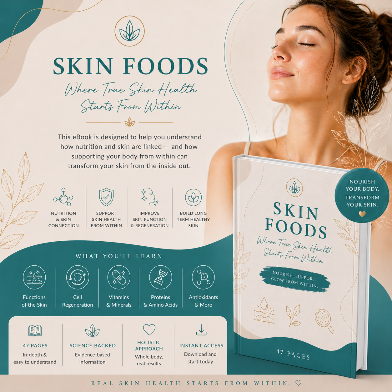 Skin Foods ebook - Feed Your Skin What It Truly Needs (47 pages)