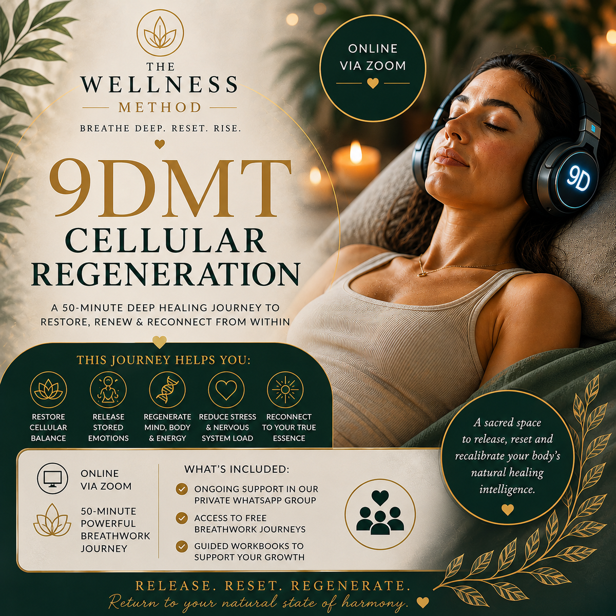 9DMT Cellular Regeneration - online 9D Breathwork Journey - 50 Minutes - Message for Dates
