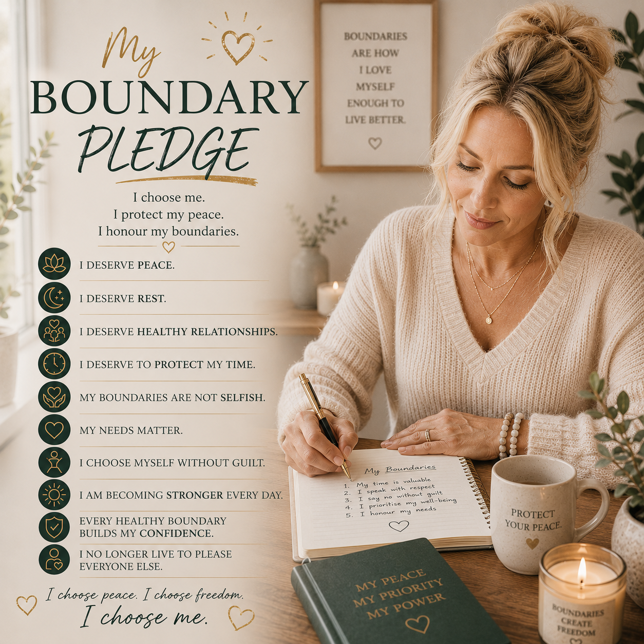 Instant Download Workbook - Boundaries That Set You Free  A Practical Guide to Saying No, Building Confidence & Protecting Your Peace