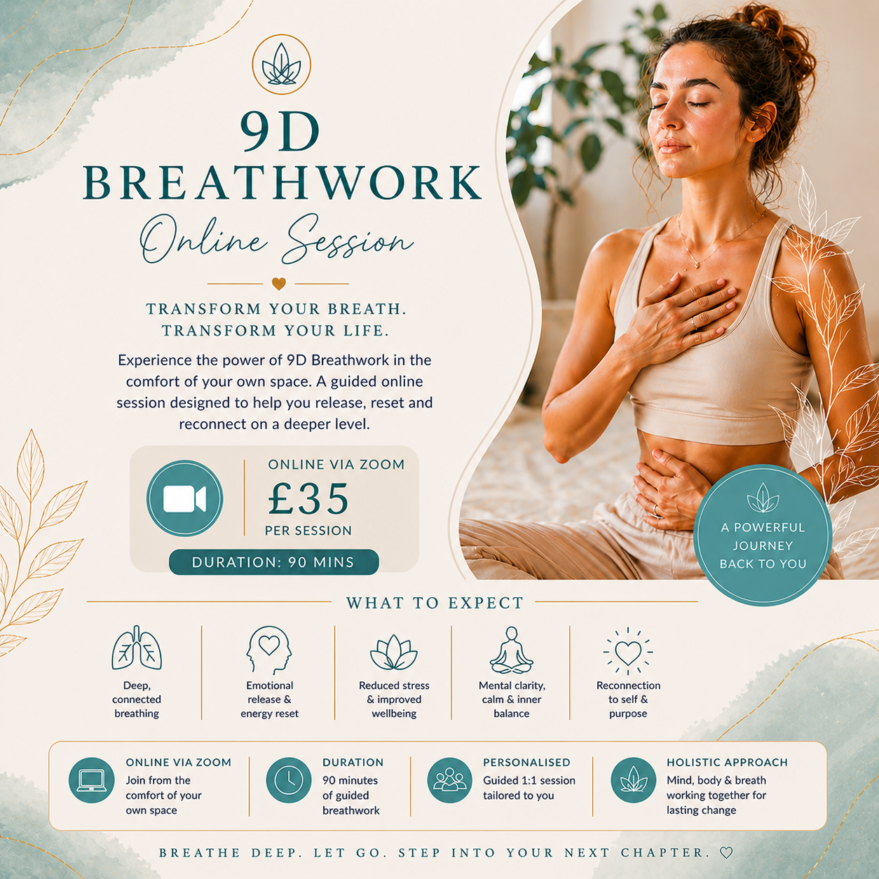 1:1 9D Breathwork Session (ZOOM) -  90 Minutes | Deep Reset | £35