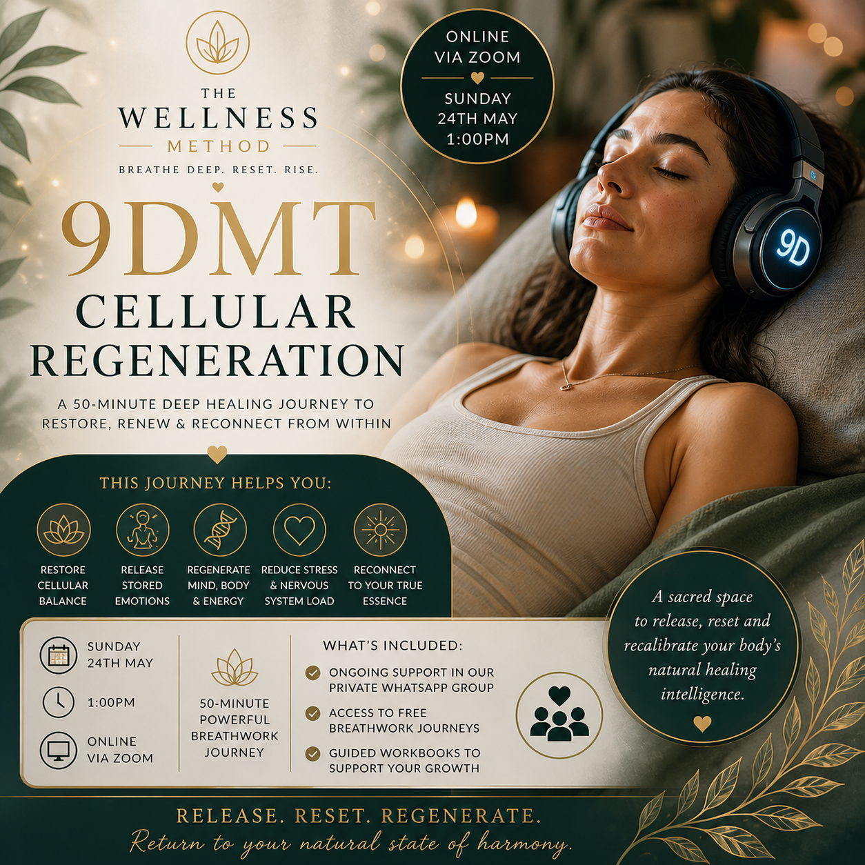 9DMT Celular Regeneration - online 9D Breathwork Journey - 50 Minutes - Dates Below