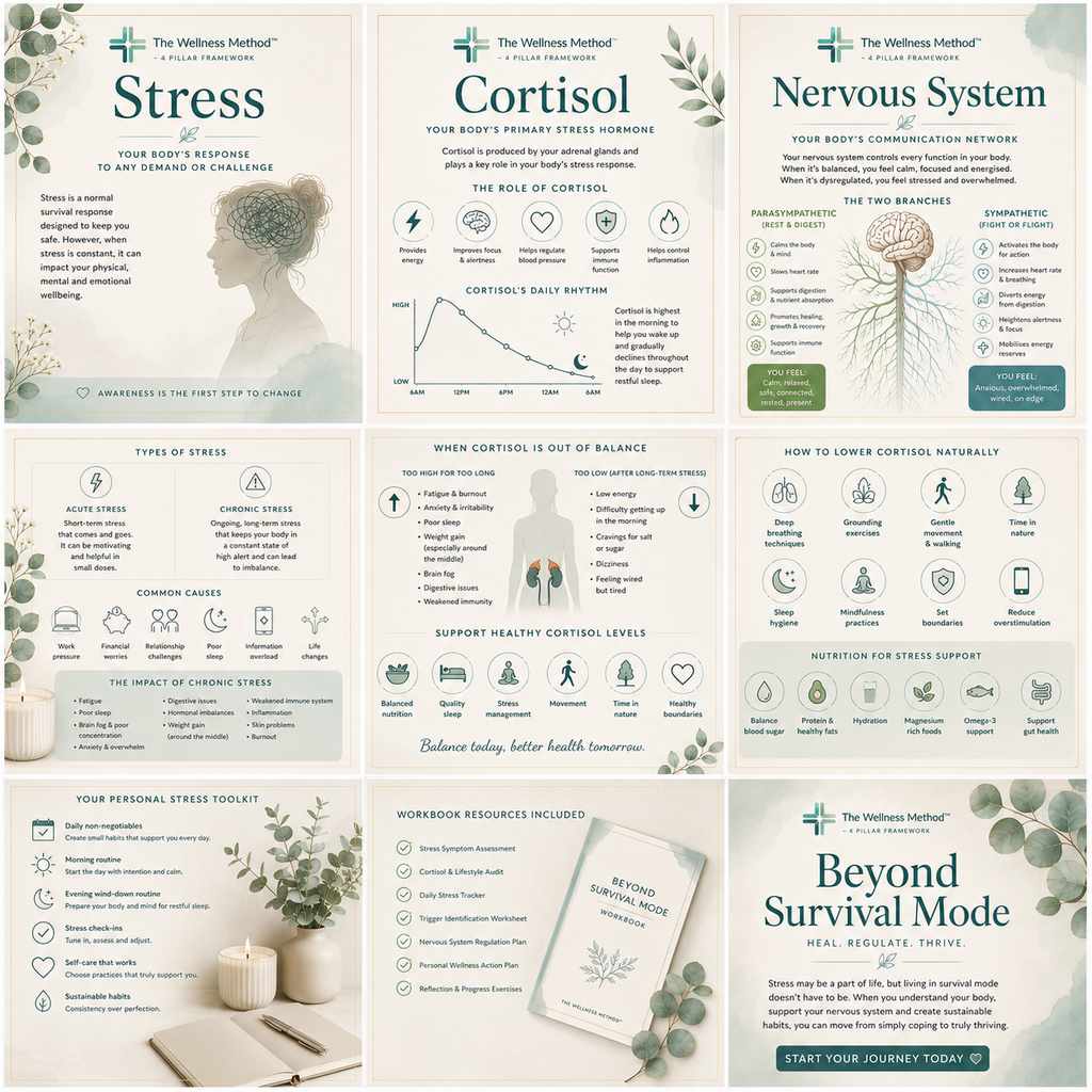 EBOOK - Guide to Stress, Cortisol & Nervous System Health - Beyond Survival Mode - 95 pages - EBOOK