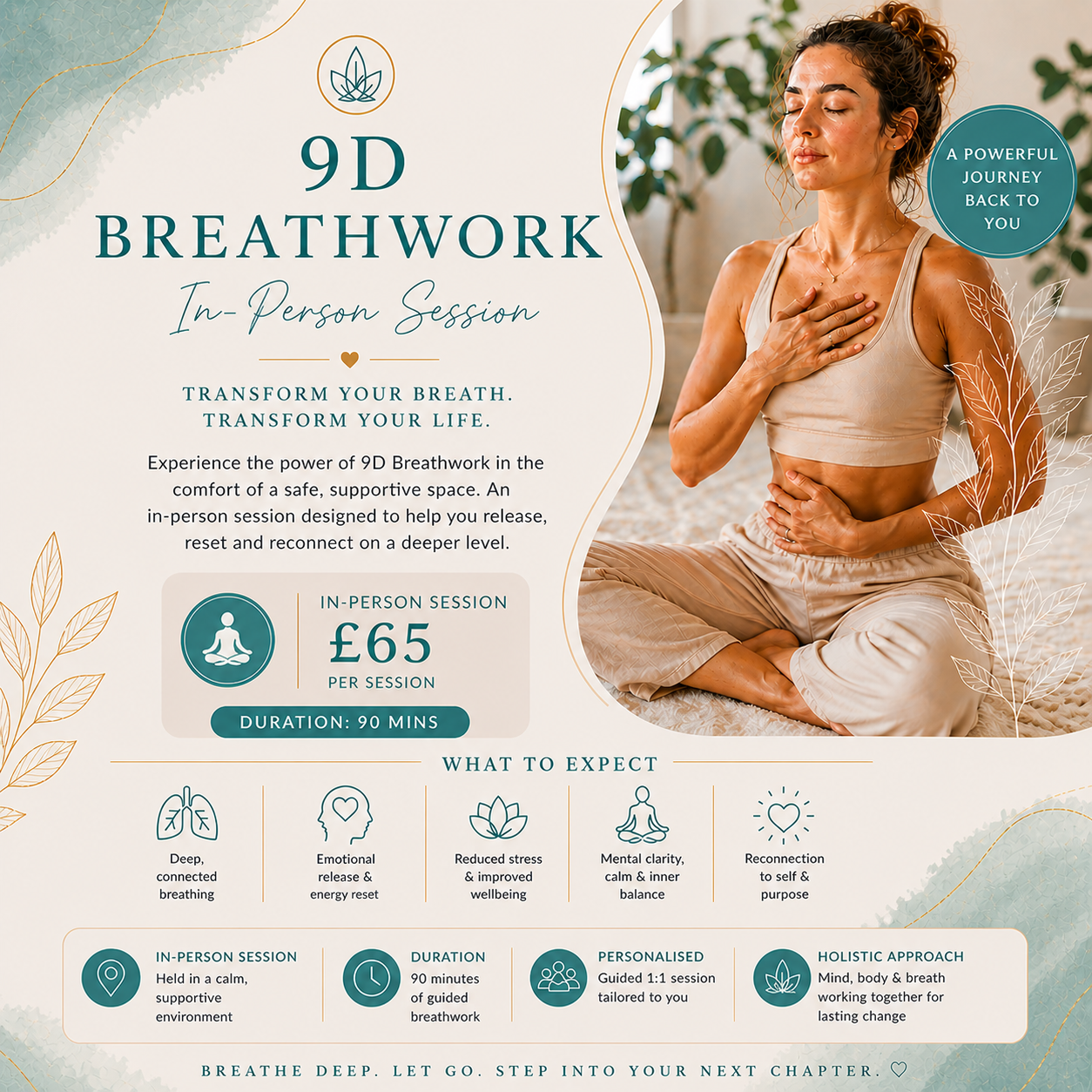 1:1 9D Breathwork Session (in person) 90 Minutes | Deep Reset | £65